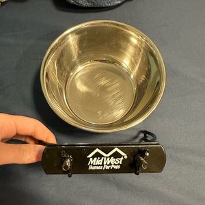 Dog cage food/water bowl